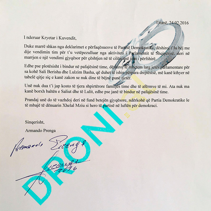 armando prenga, letra e pezullimit