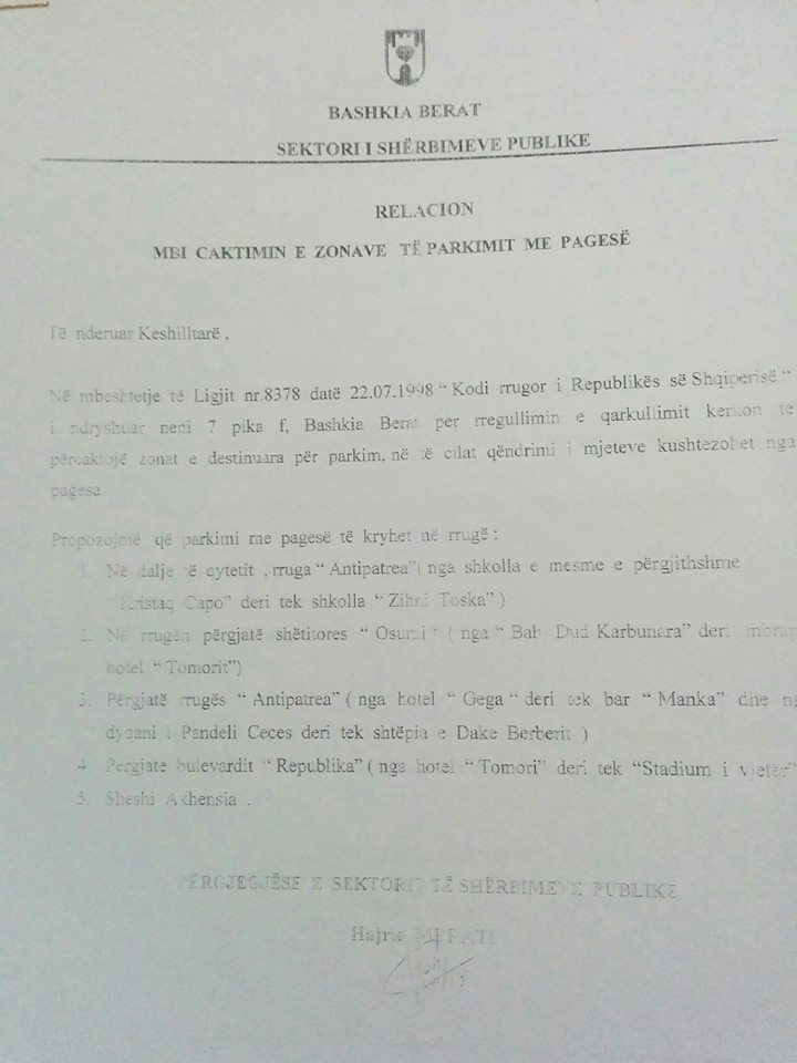 berati bashkia faksimile
