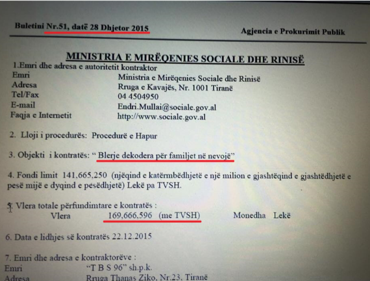 dekodera tenderi fatura