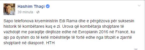 hashim thaci kombetare