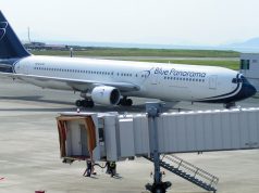 Defekt në motor, avioni “Blue Panorama” dy tentativa të dështuar për tu ngritur nga Rinasi, panik te udhëtarët