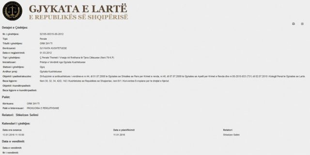 “Hakmarrja për Drejtësi” rikthehet në Gjykatën e Lartë, Kushtetuesja rrëzoi “burgimin përjetë”