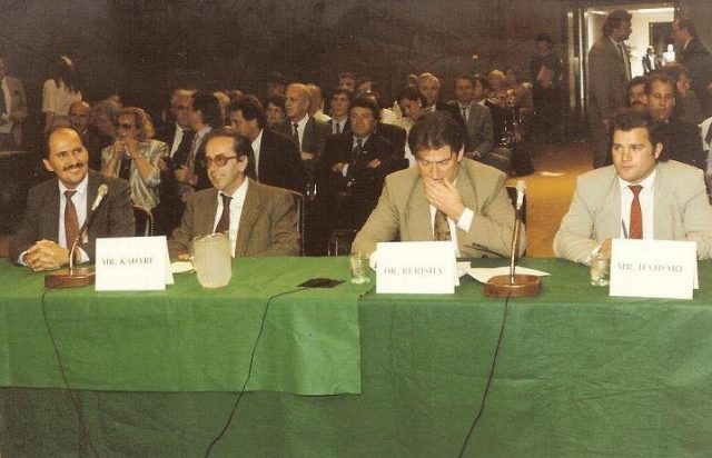 Sali Berisha - Ismail Kadare - Azem Hajdari - Elez Biberaj, Helsinki 1991