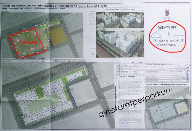 Erion veliaj, leje ndertimi Parku